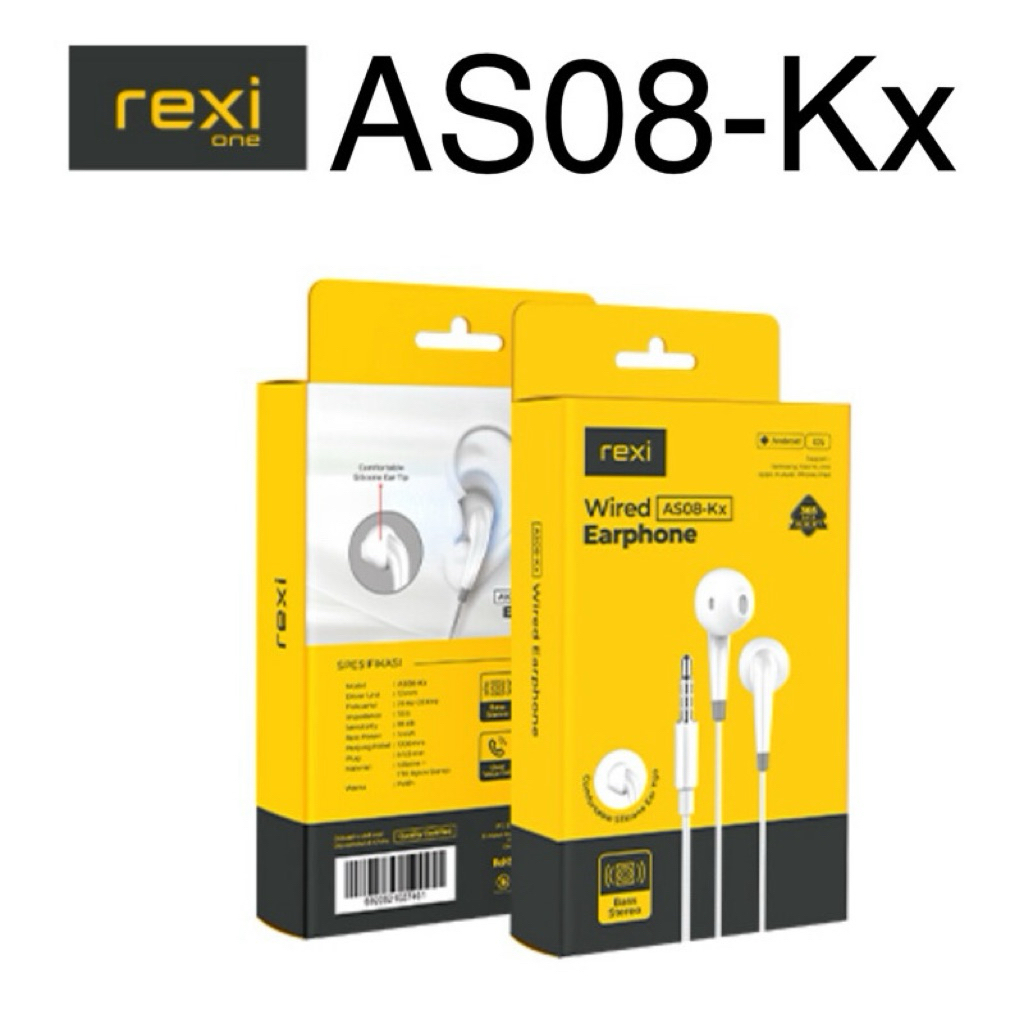 Rexi AS08-Kx Headset Wired Stereo Bass, Earphone Wired As08K