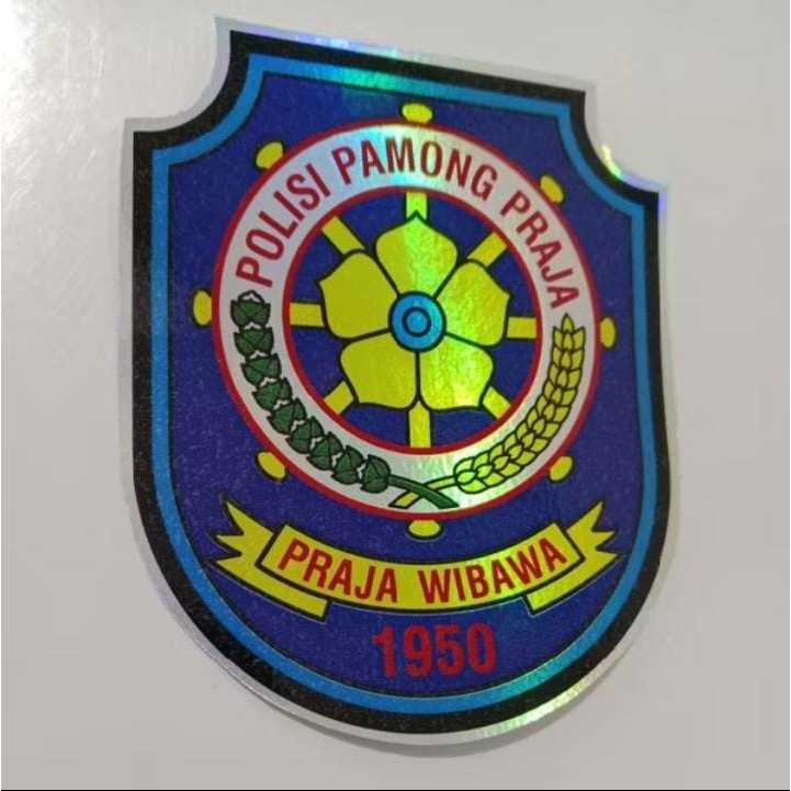 Stiker Hologram Laminasi Glossy Logo SATPOL PP / SATUAN POLISI PAMONG PRAJA