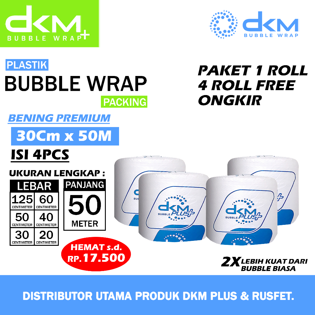 

Plastik Bubble Wrap 30cm x 50m Dkm Plus Bubblewrap Premium Roll 125cm X 50m Paket 1 Roll