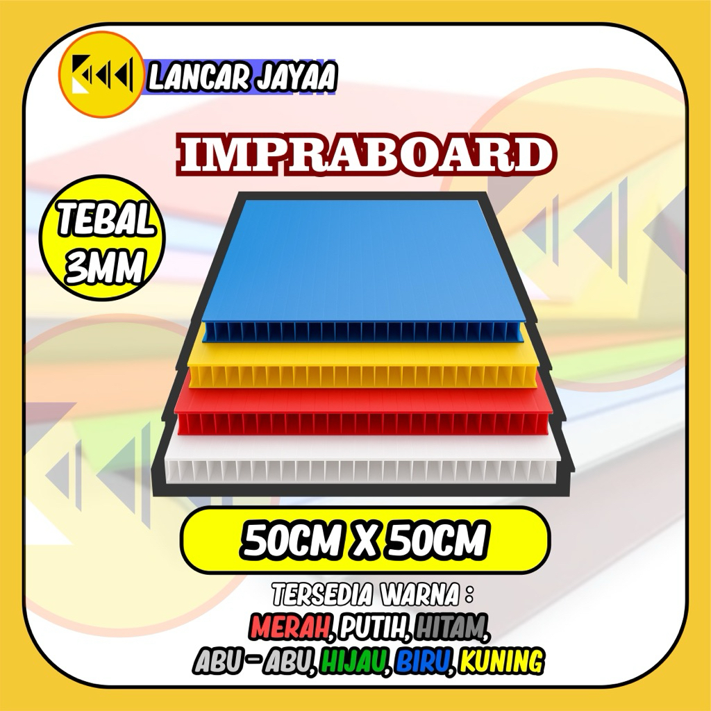 BISA CUSTOM A3 A4 Impraboard 3mm 50x50 cm / Papan Plastik BERLUBANG / Alas Proyek / Display/ Papan P