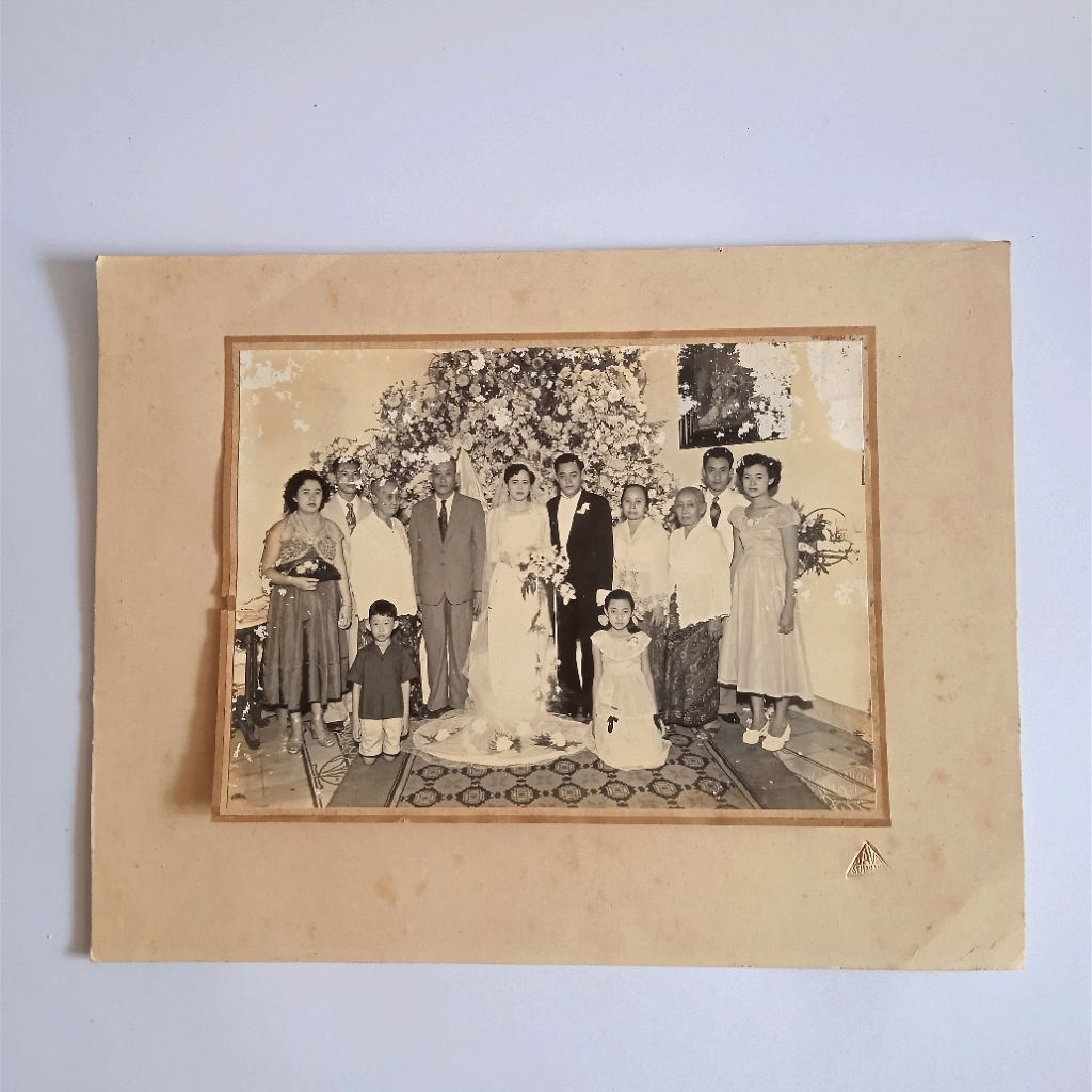 Antik Foto Hitam Putih Pernikahan Tionghoa Keluaran Studio Foto JAVA Semarang Ukuran Besar Utuh Laya