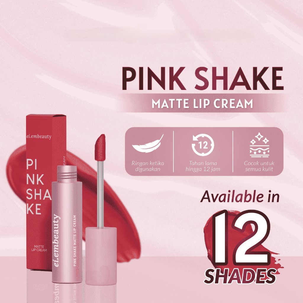 AS EIEM Beauty Pink SHAKE Matte Lip Cream / Lipcream Pigmented