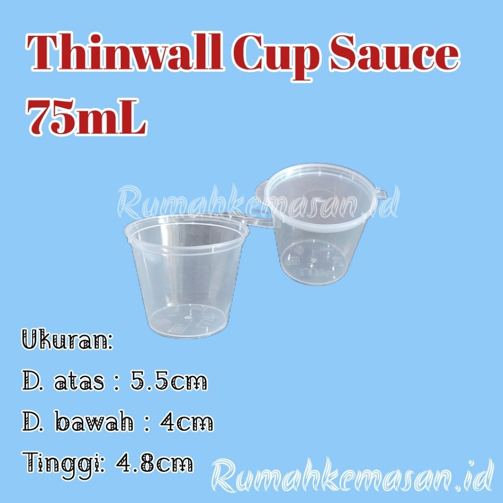 Thinwall Cup Saus sambal 75 mL / Cup sauce sambal LUX 75ml isi 50 (jember)