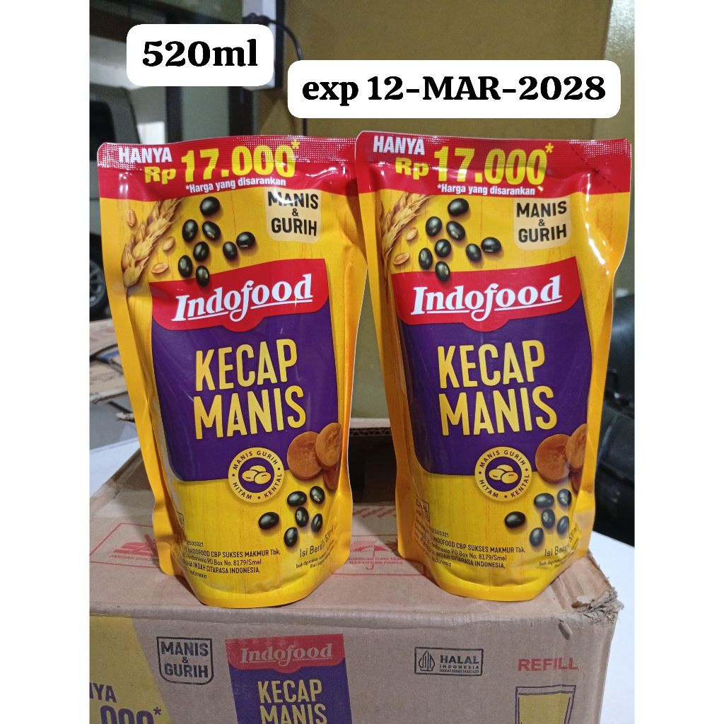 

Indofood Kecap Manis Refill Pouch @520ml I KECAP MANIS SEDAP, COCOK UNTUK MASAKAN DI RUMAH