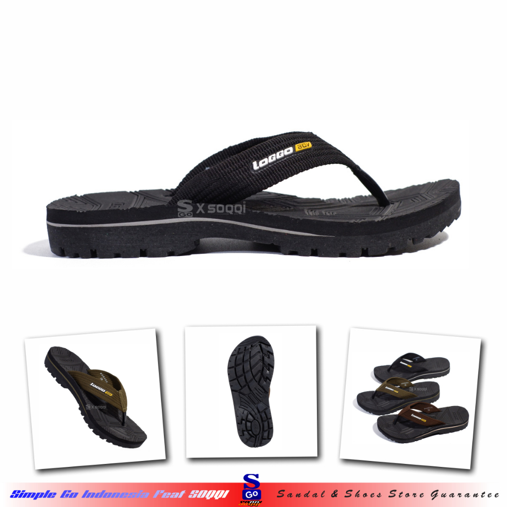 Loggo Borneo Sendal Jepit Gunung Pria Original Sandal Jepit Cowok Laki-laki Spon Kekinian 38-43