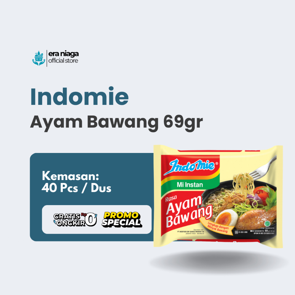 

Indomie Rasa Ayam Bawang 69g - 1 Dus @40pcs