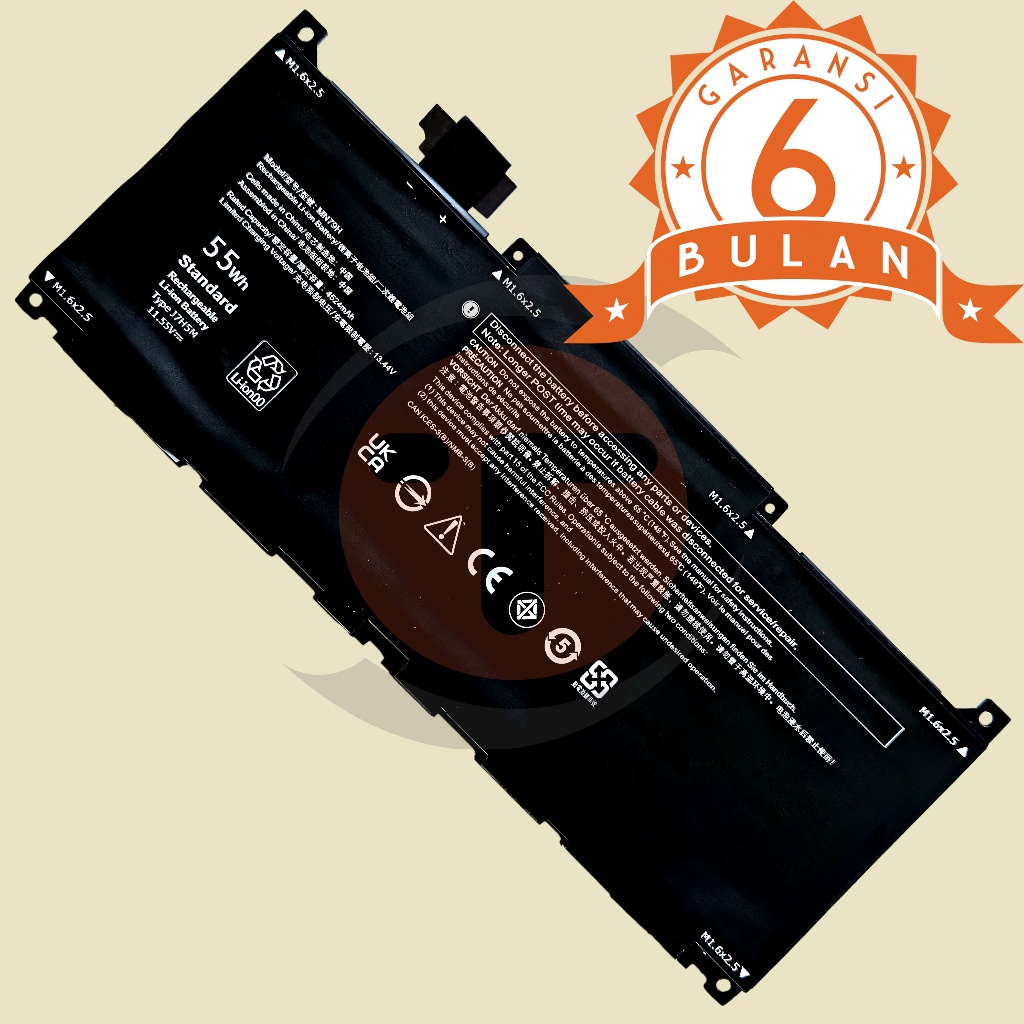 Baterai Untuk Dell XPS 9320 XPS 13 Plus 9320 XPS 9320-7523BLK-PUS XPS 9320-7585SLV-PUS XPS 13 9340 M