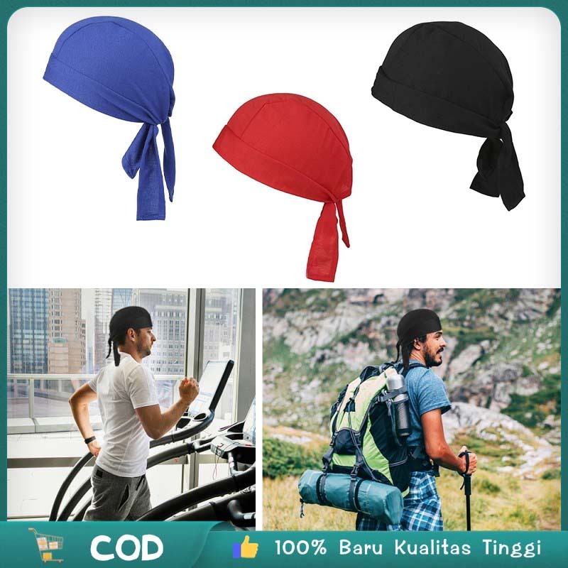Bandana Durag Hip Hop Durag Ekor Panjang Ikat Kepala Silk Pirate Hat Durag Kepala Chemo Cap