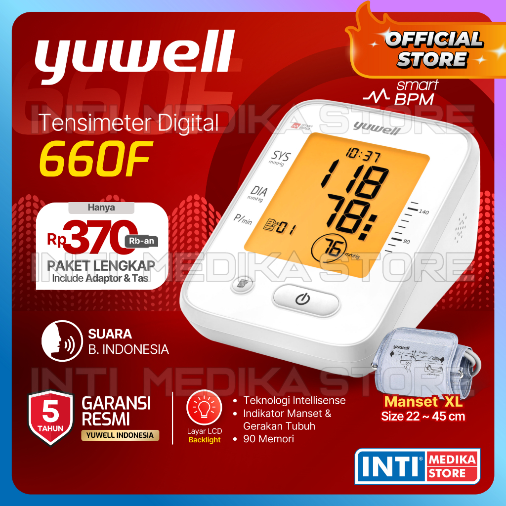 YUWELL - Tensimeter Digital + Voice YE 660F | Tensi Digital Yuwell