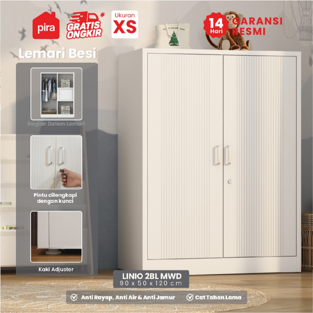 PIRA -  LINIO 2BL MWD Lemari Pakaian Besi 2 Pintu / Lemari Pakaian Anak