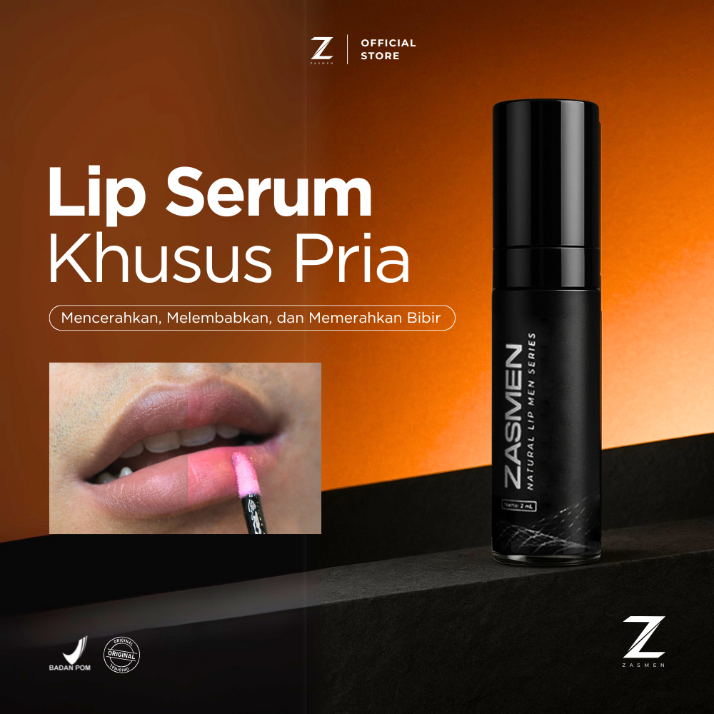 LIPS SERUM KHUSUS PRIA ZASMEN 100% AMPUH ATASI BIBIR HITAM, KERING, DAN PECAH-PECAH