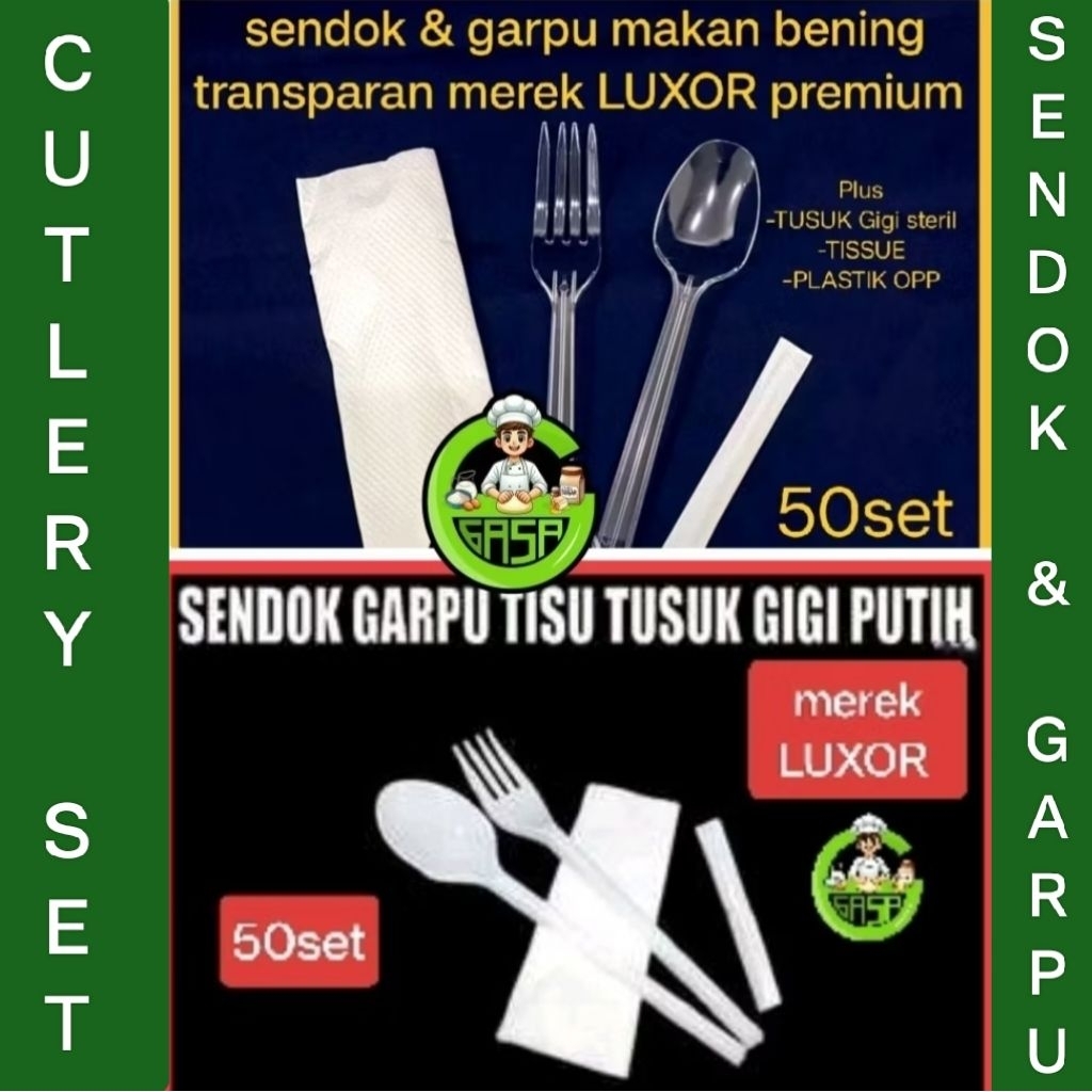 50set SENDOK & GARPU bening-putih catering packet/sendok - GARPU makan jadi komplit/cutlery set send