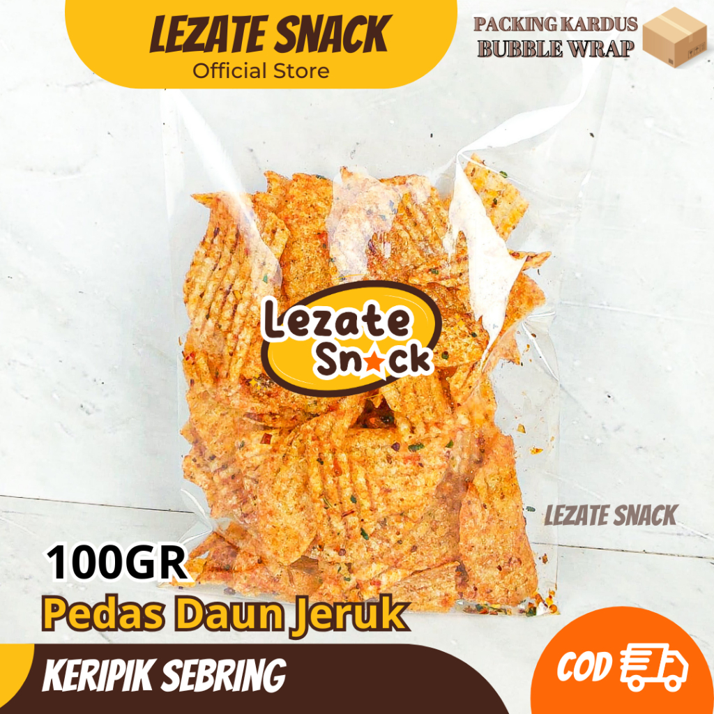 

Kripca Pedas Daun Jeruk 100GR Kiloan Murah Enak Renyah / Keripik Kaca Pedes Bulat Kripik Beling Juragan Lalada
