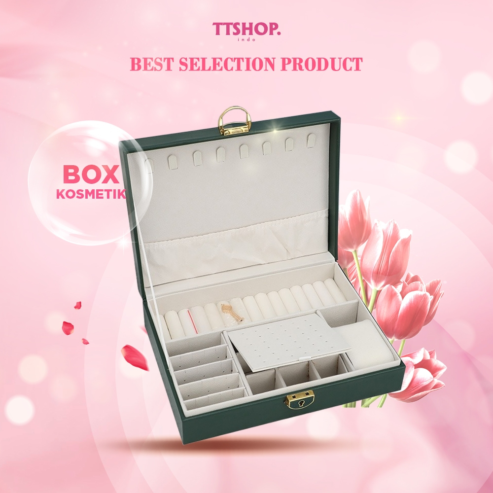 TTSHOP kotak penyimpanan perhiasan dengan kunci kotak perhiasan kotak perhiasan batch 91112