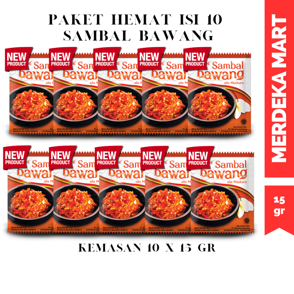 

(10 PCS) BAMBOE SAMBAL KHAS NUSANTARA KEMASAN SACHET 15 GR Masakan Bawang Penyedap