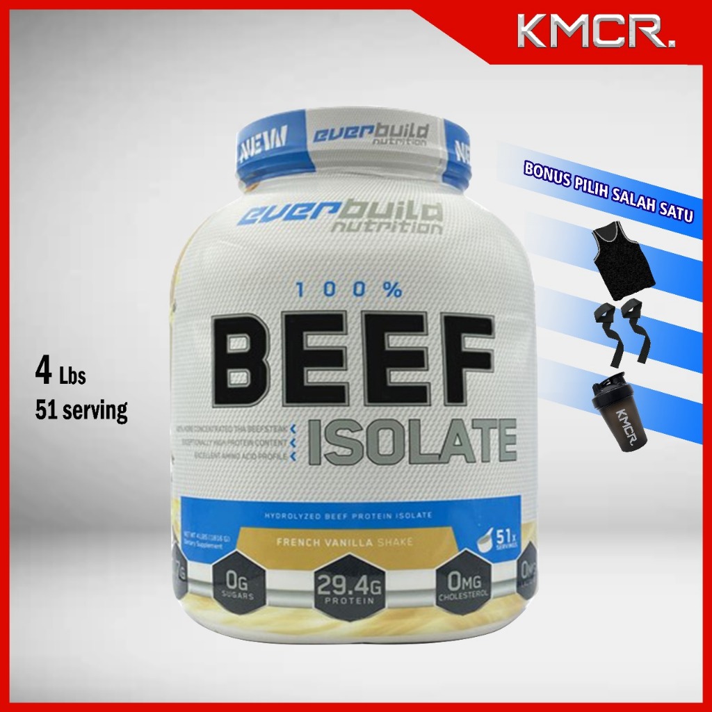 Everbuild Nutrition Beef Isolate 4 Lbs Whey Protein Isolate - KMCR