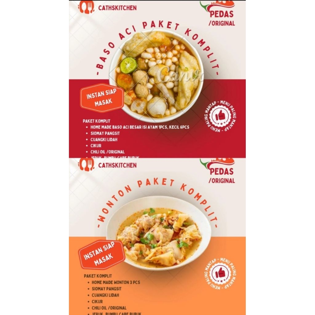 

Bakso aci dan Wonton Instan siap Masak