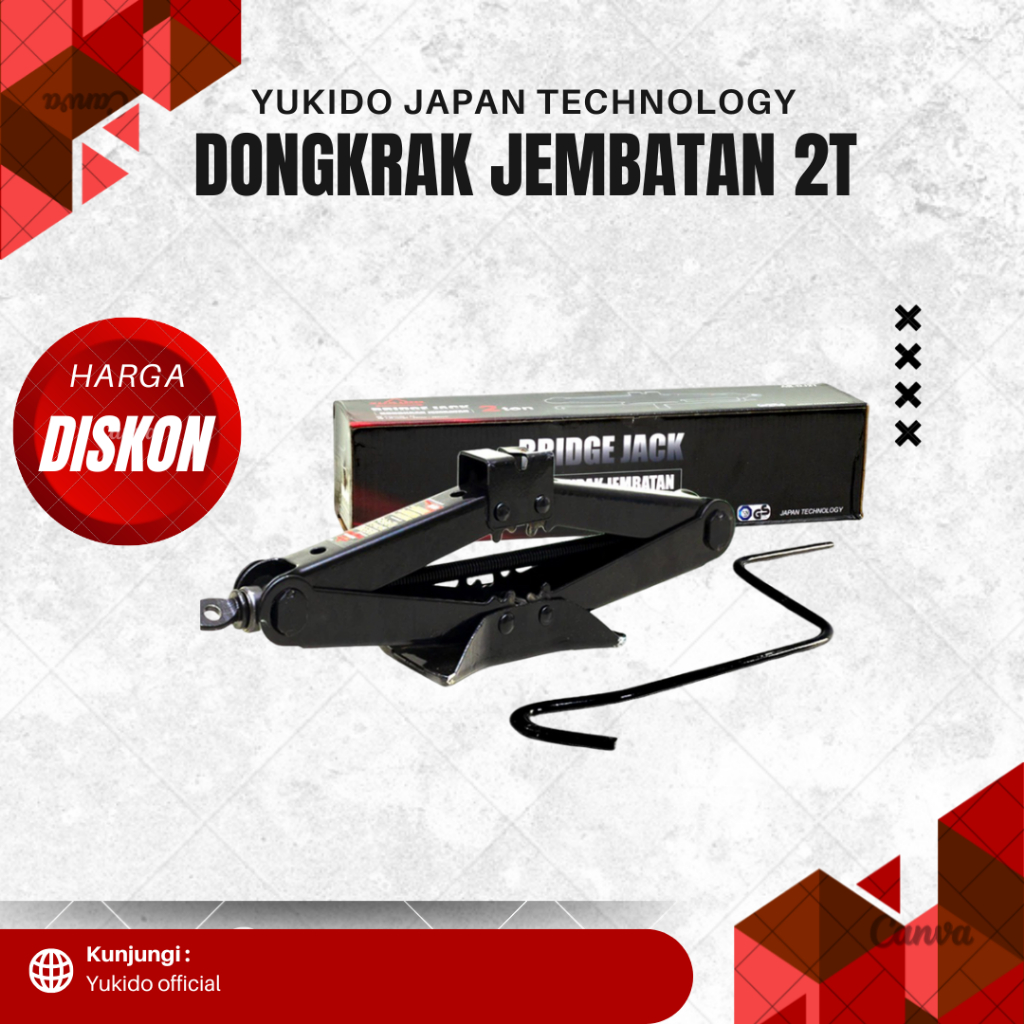 YUKIDO Dongkrak Jembatan 2 Ton / Dongkrak Mobil Model Jembatan Ukuran 2 Ton