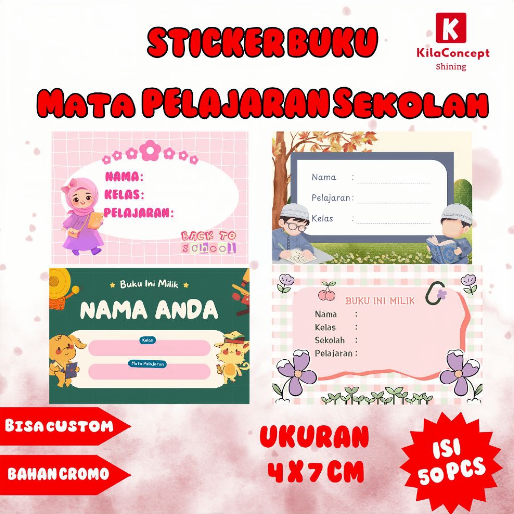 

Stiker buku isi 50 pcs | Stiker mata pelajaran | stiker sekolah | label buku | label buku mata pelajaran sekolah | stiker custom