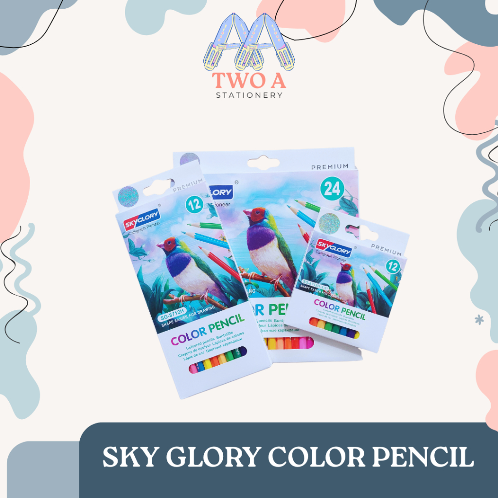 

SKY GLORY WOOD COLOR PENCIL 3,5" 12 COLORS PREMIUM / PENSIL WARNA 12W MINI / COLOR PENCIL SG8712H-3,5