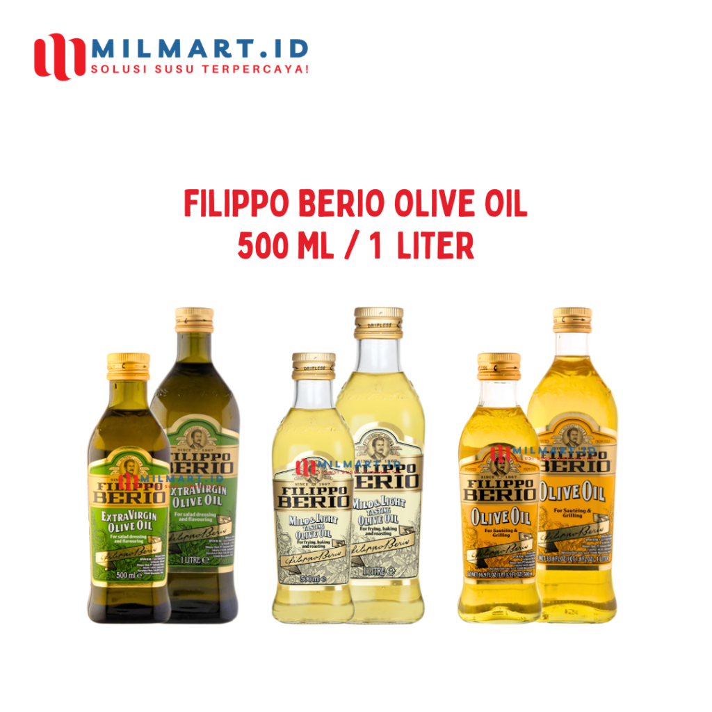 

1 LITER FILIPPO BERIO MINYAK ZAITUN OLIVE OIL EXTRA VIRGIN/EXTRA LIGHT/PURE 500ML/1000ML