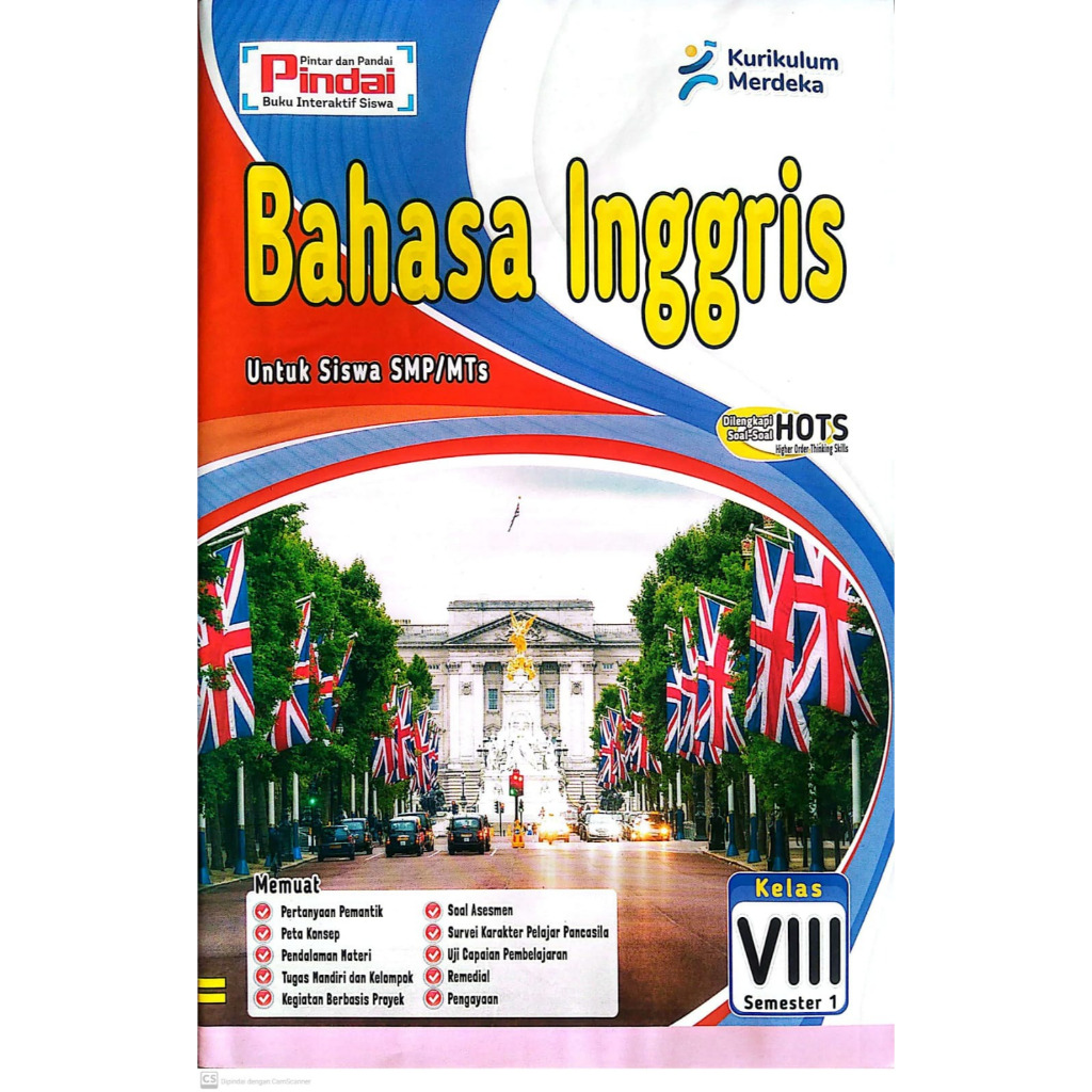 Buku LKS Pindai & Cerdas Bahasa Inggris Kelas 8 SMP/MTs Kurikulum Merdeka Semester 1