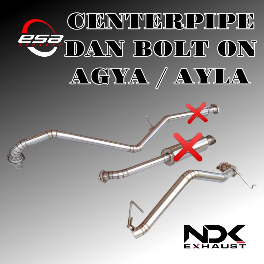CENTERPIPE BOLT ON TOYOTA AGYA DAIHATSU AYLA NDK EXHAUST KNALPOT MOBIL RACING