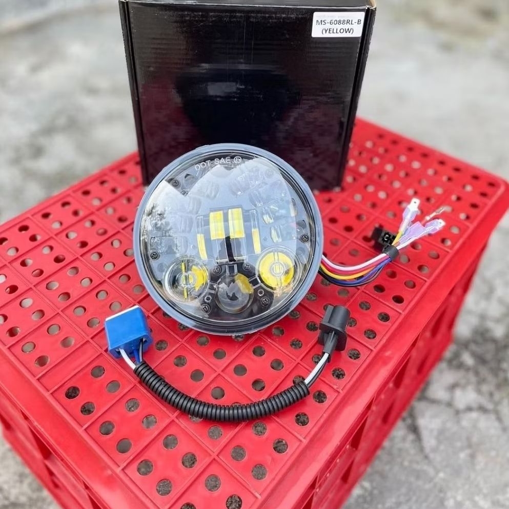 Reflektor Lampu Depan Daymaker 5.75 Inch 16 LED Dot SAE Iron Eagle Grade A Kualitas Terbaik