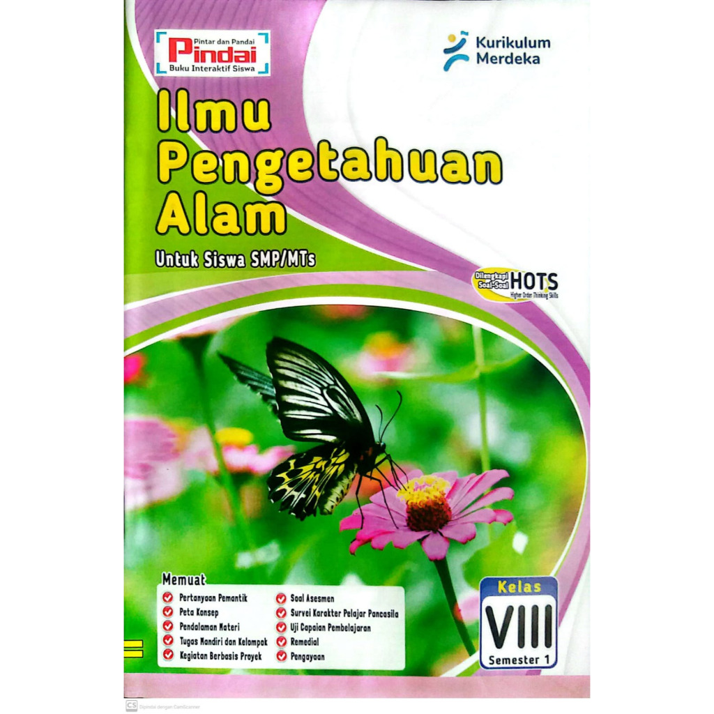 Buku LKS Pindai & Cerdas IPA Kelas 8 SMP/MTs Kurikulum Merdeka Semester 1