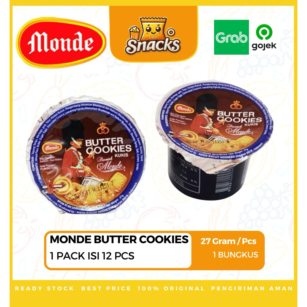 

Lav.Snacks Monde butter cookies mini cup 1 pak isi 12 cup