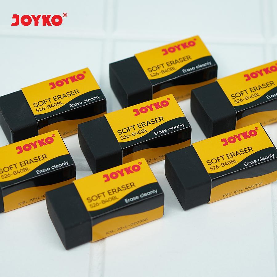 

6 Pcs Karet Penghapus Hitam JOYKO 526-B40BL | Soft Eraser Penghapus JOYKO 526-B40BL Terlaris
