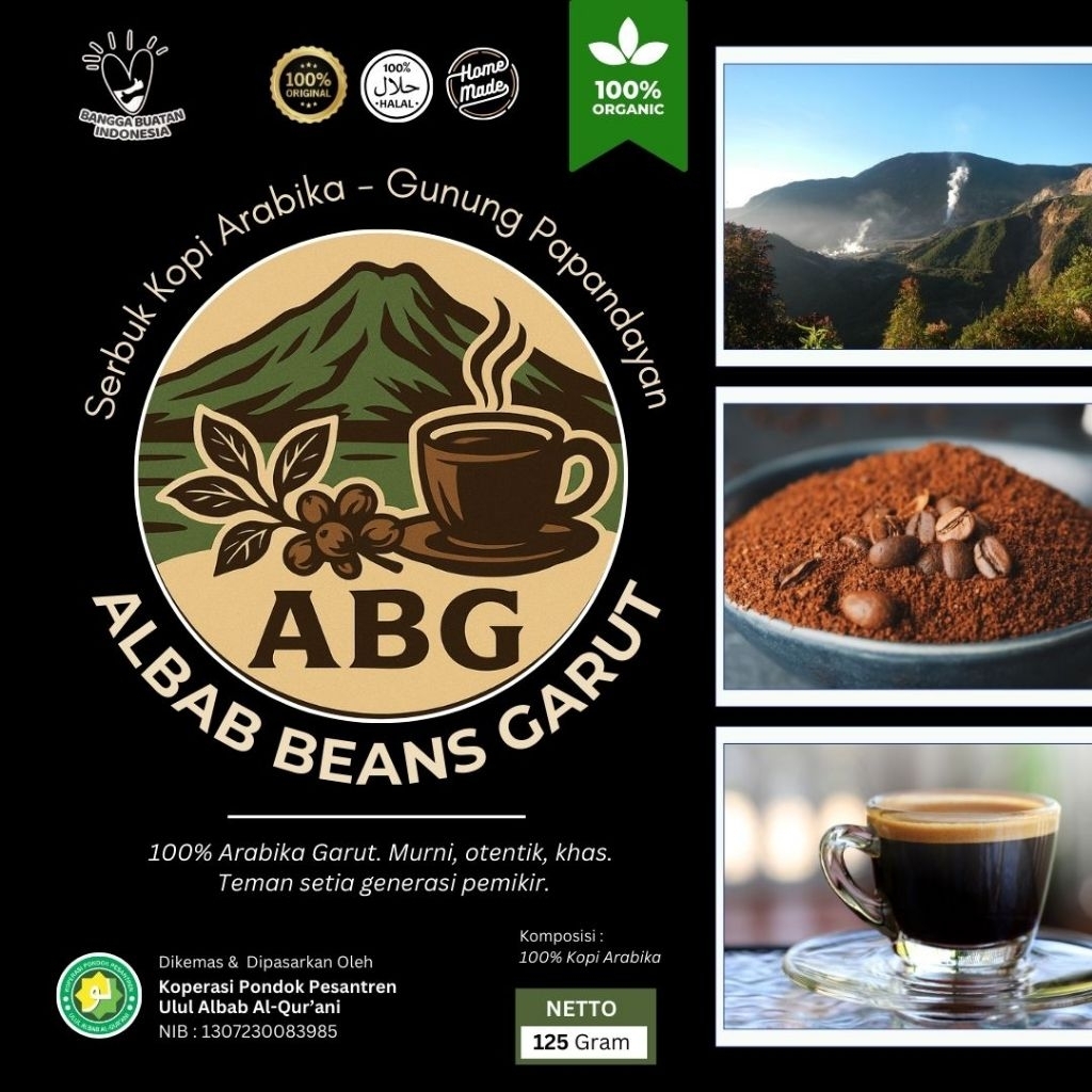 

BUBUK KOPI ARABIKA ALBAB Beans Garoet Dark Beans Blend - 125 g
