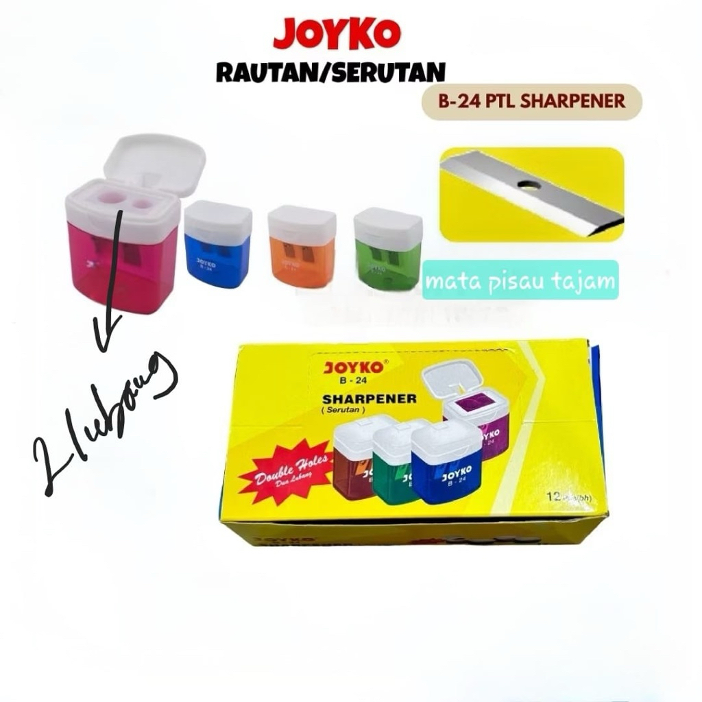 

Serutan Joyko Dua Lubang B-24 Rautan 1 Kotak isi 12pcs Cod
