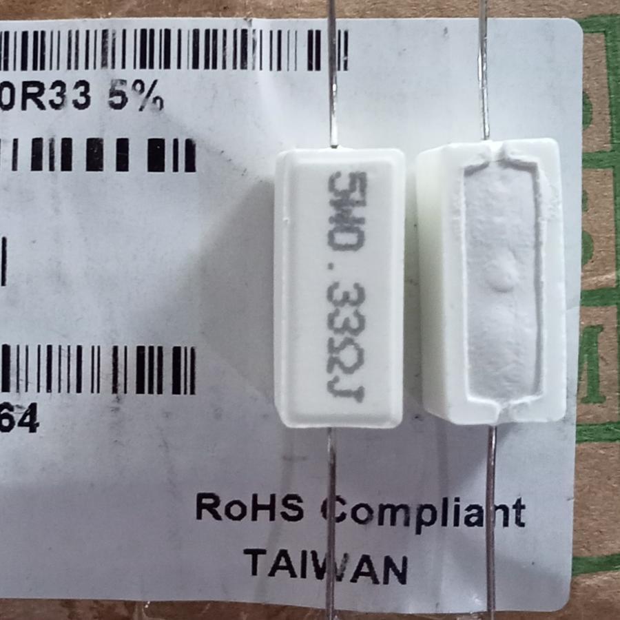 Resistor kapur 0.33 Ohm 5W 5%