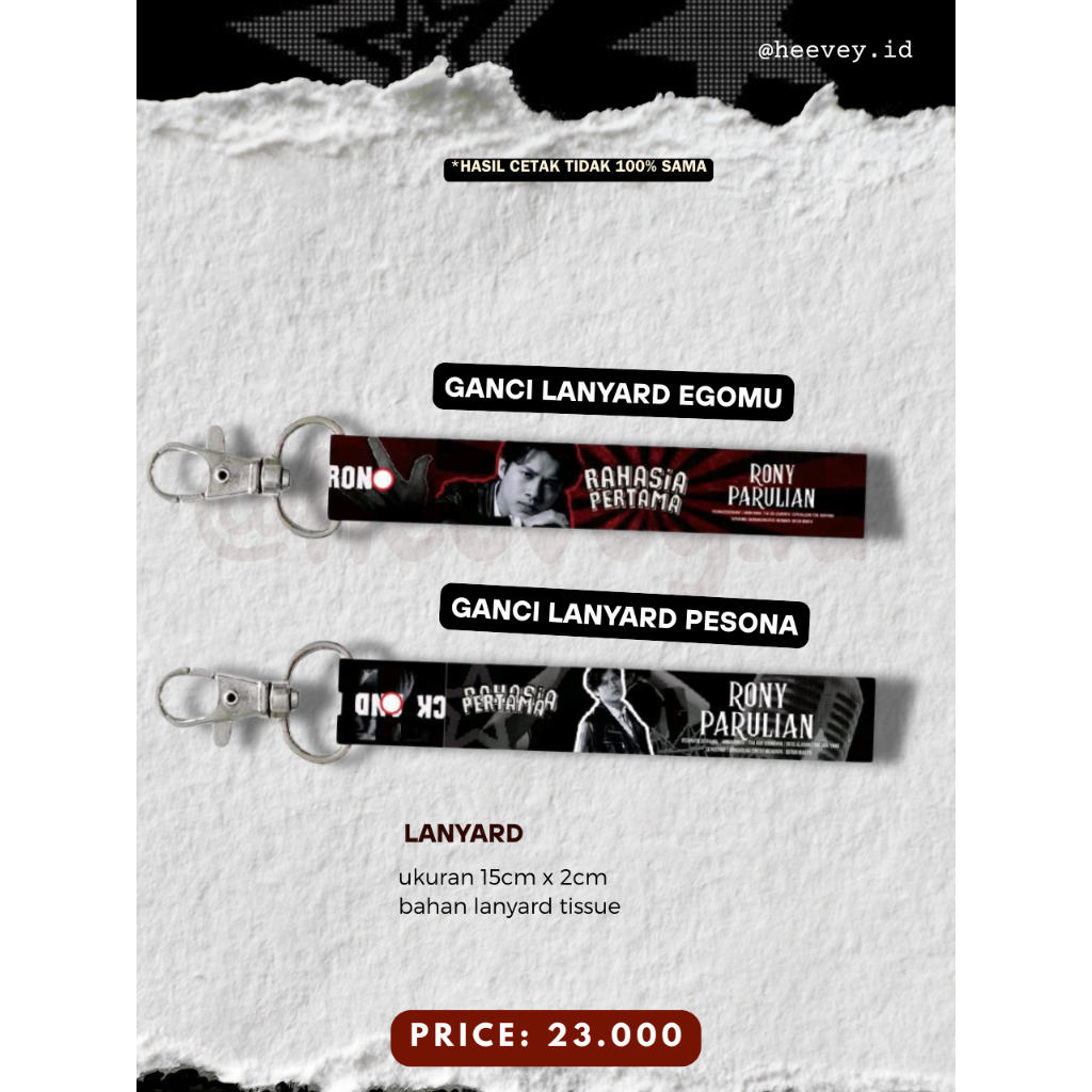 [HARGA SATUAN] RAHASIA PERTAMA SET UNOFFICIAL RONY PARULIAN BY HEEVEY | GANTUNGAN KUNCI RONY PARULIA