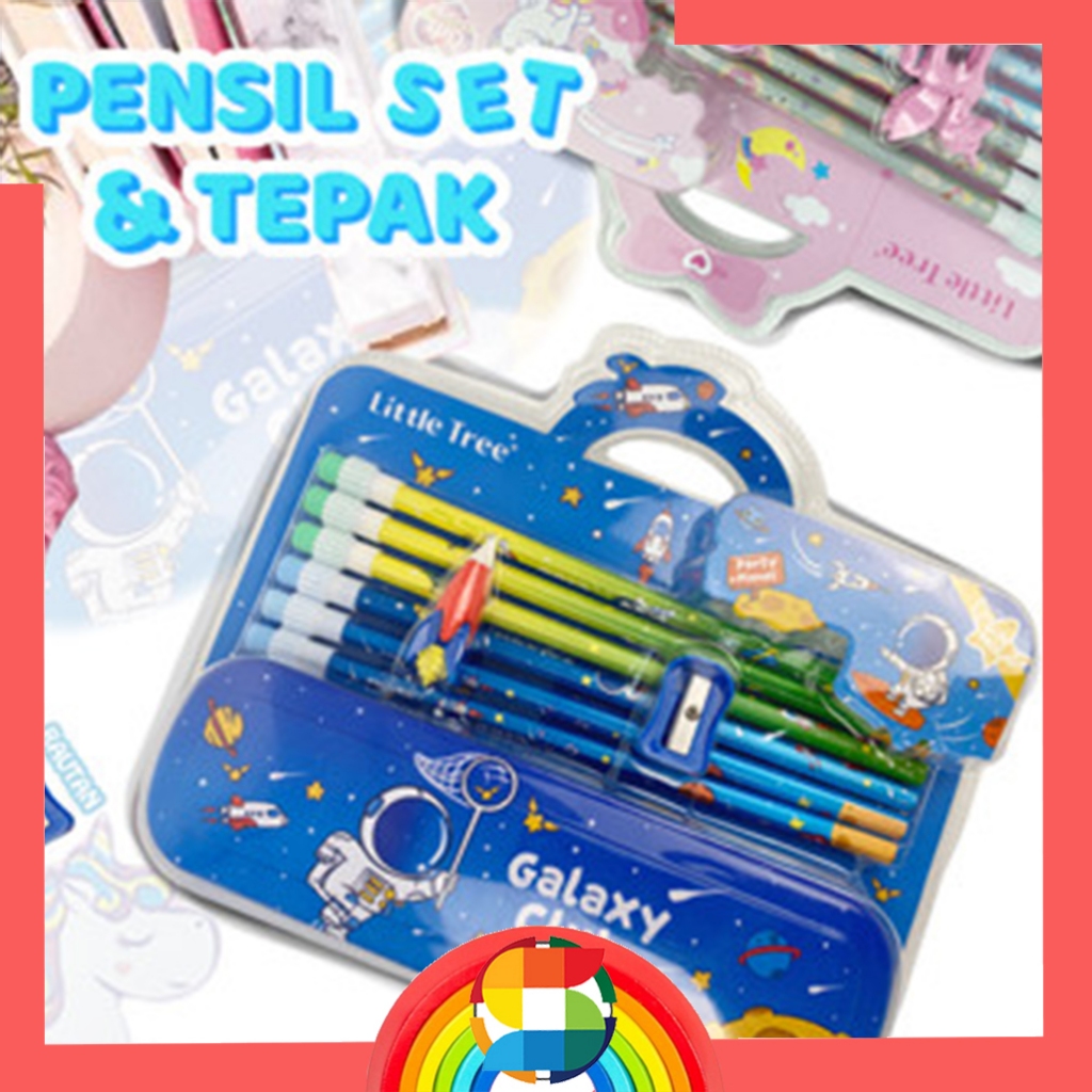 

Alat Tulis Anak Lengkap Tempat Pensil Anak 9in1 Karakter 8001-E