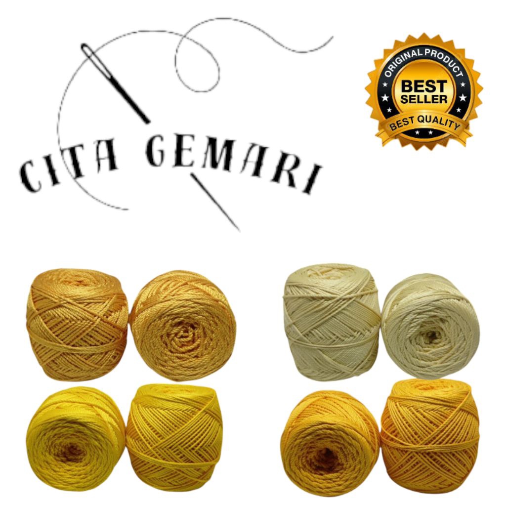 BENANG RAJUT POLYESTER KATALOG SERI KUNING POLY KILAP & DOFF / BENANG RAJUT POLYESTER PILIH WARNA / 