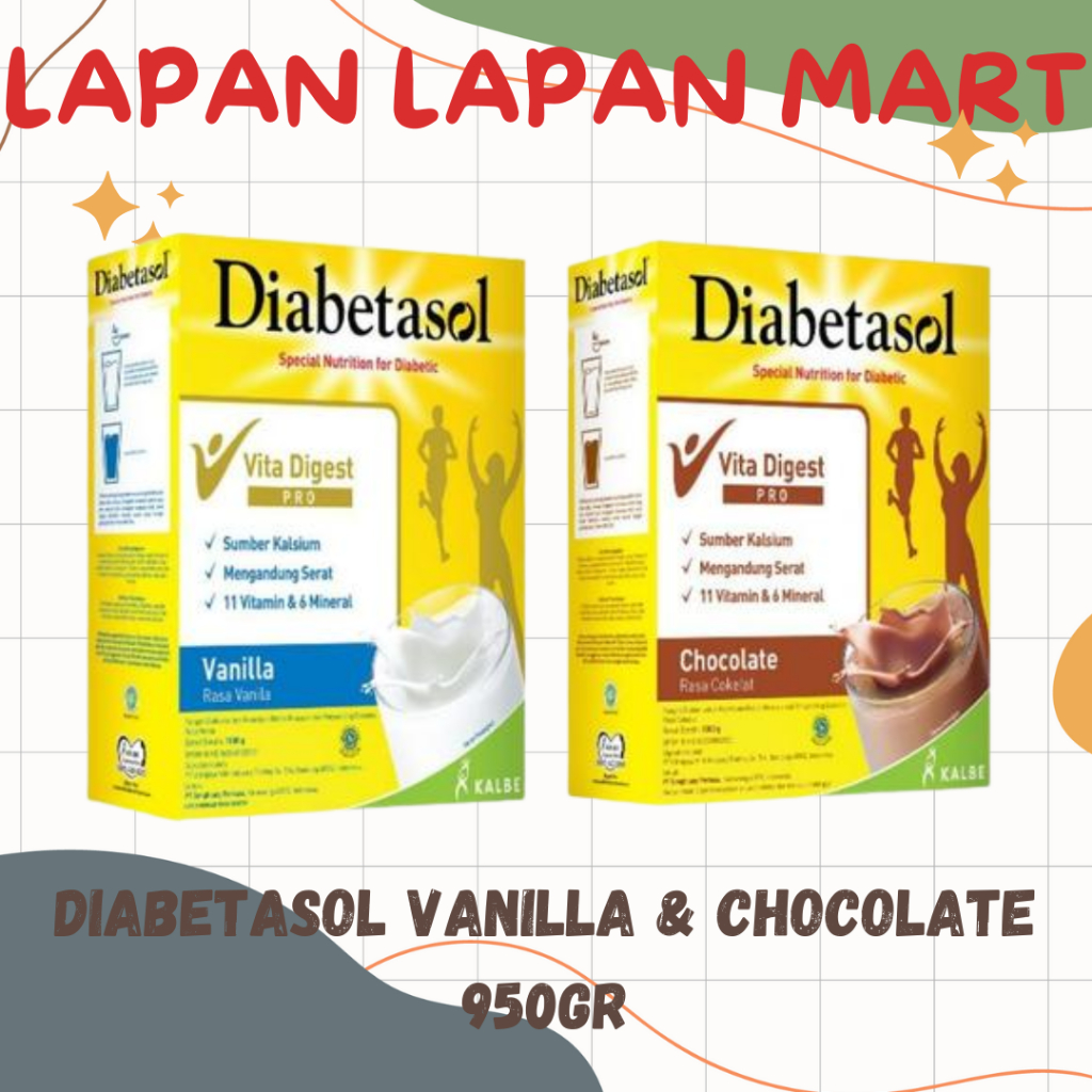 

Diabetasol Susu Vanilla & Chocolate 950gr
