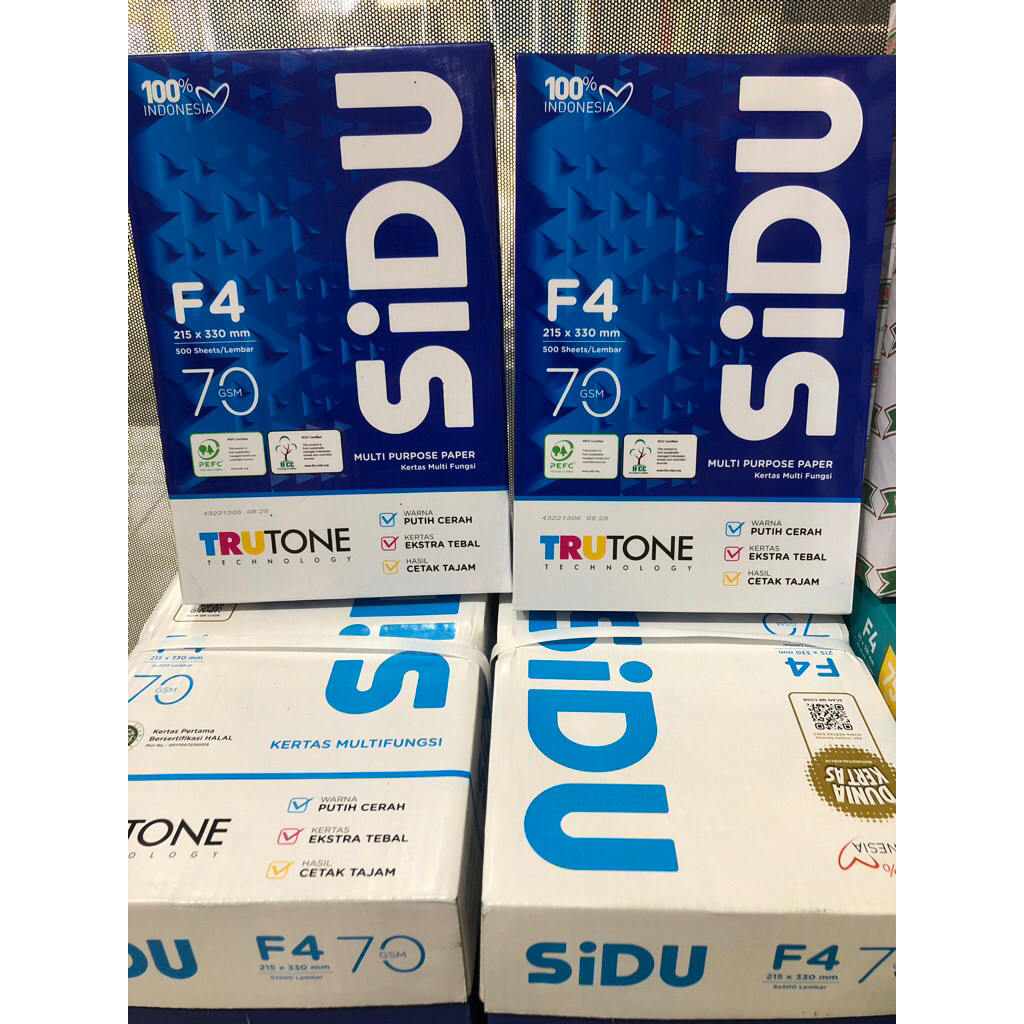 

Kertas HVS SIDU / F4 70Gsm / 1rim