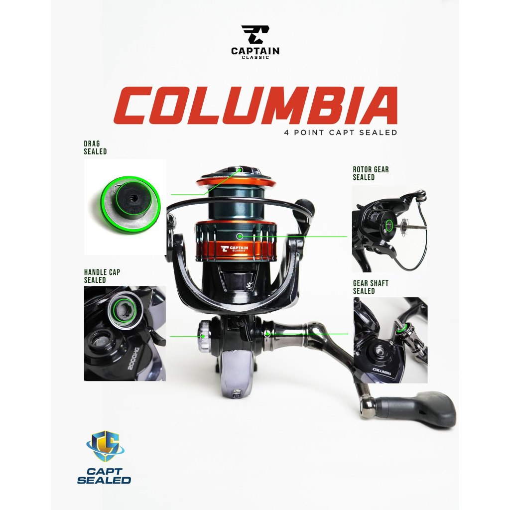 Reel SPINNING CAPTAIN CLASSIC COLUMBIA (SALTWATER SEAL)