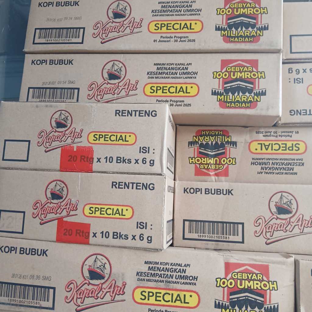

Promo Kopi Kapal Api Special Kemasan Sachet 6 gram Tanpa Gula 1 Dus Isi 20 Renteng Exp 2026