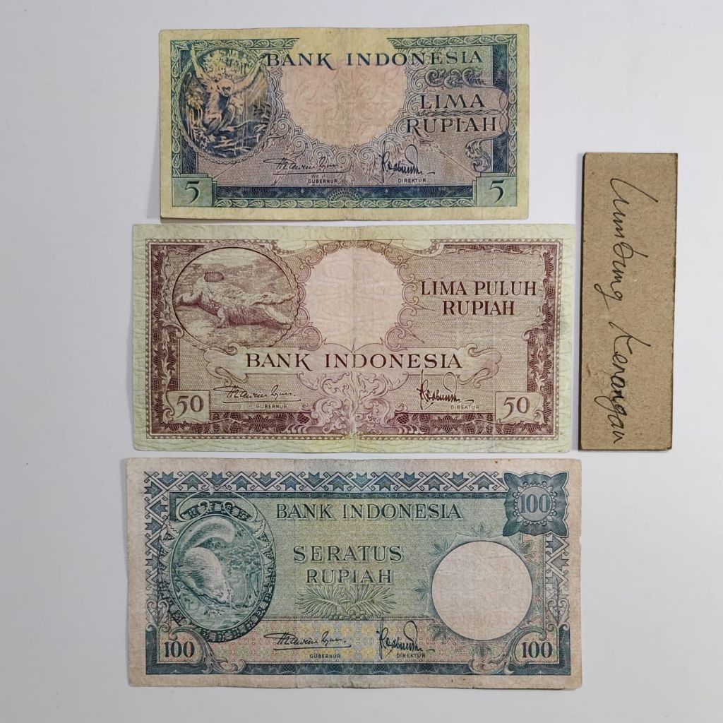 uang kuno Set seri hewan 3 Lembar 1957