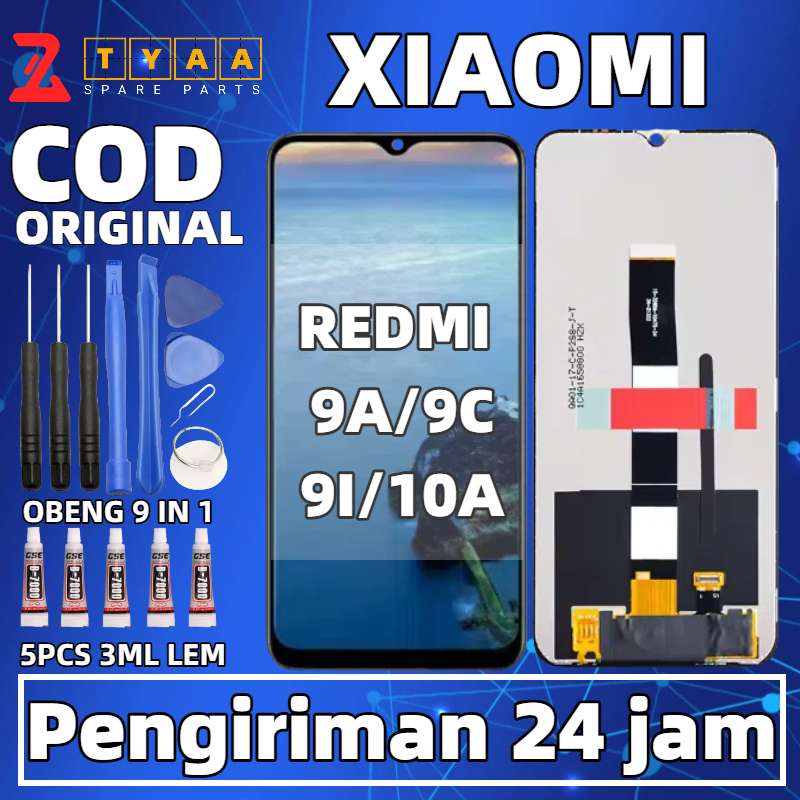 LCD TOUCHSCREEN XIAOMI REDMI 9A/9C/9I/10A FULLSET LAYAR ASLI + LEM GRATIS + GARANSI LEM