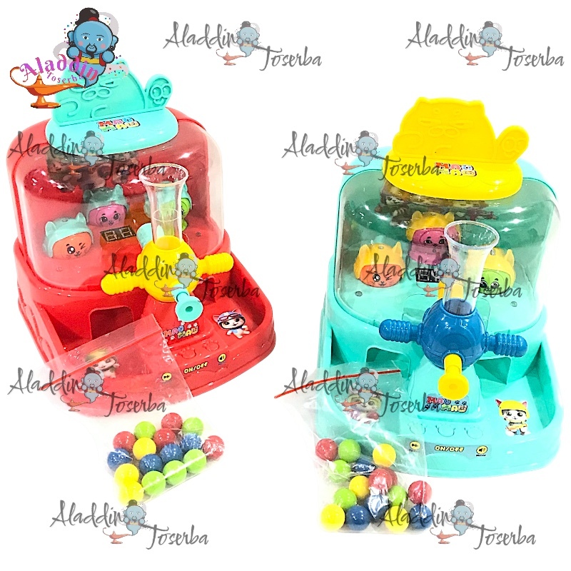 MAINAN ANAK MAOMAO CAT MESIN CAPIT TEMBAK BOLA BONEKA MINI ADA LAMPU DAN MUSIK - MAINAN MESIN TEMBAK