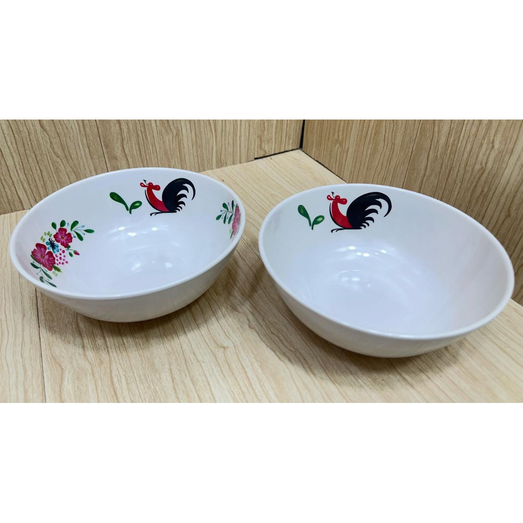 mangkok melamin putih ayam jago per 1pcs