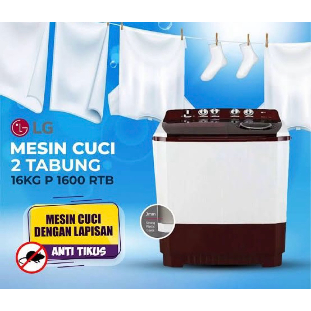 Mesin cuci Lg 2 tabung 16 kg mesin cuci lg 1600rt/rtb