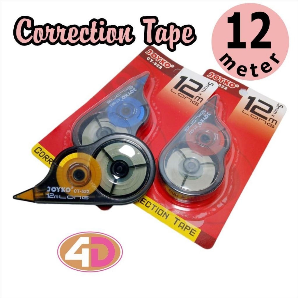 

CORRECTION TAPE JOYKO TIPE-X ROLL, TIP EX PITA KOREKSI 5mm X 12 meter ( 1 PCS )