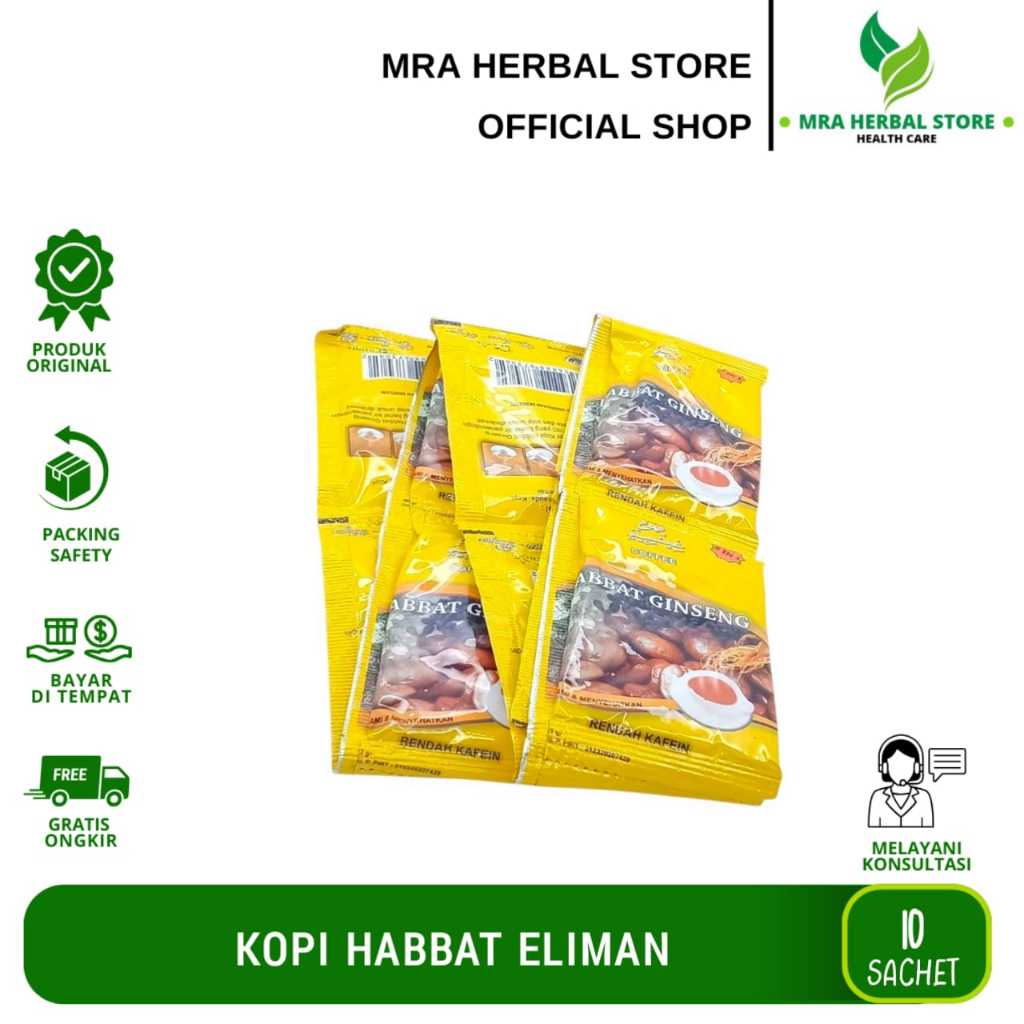 

Kopi Habbat Eliman 5 In 1 Per Renceng 10 Sachet | Gingseng Coffee El-Iman