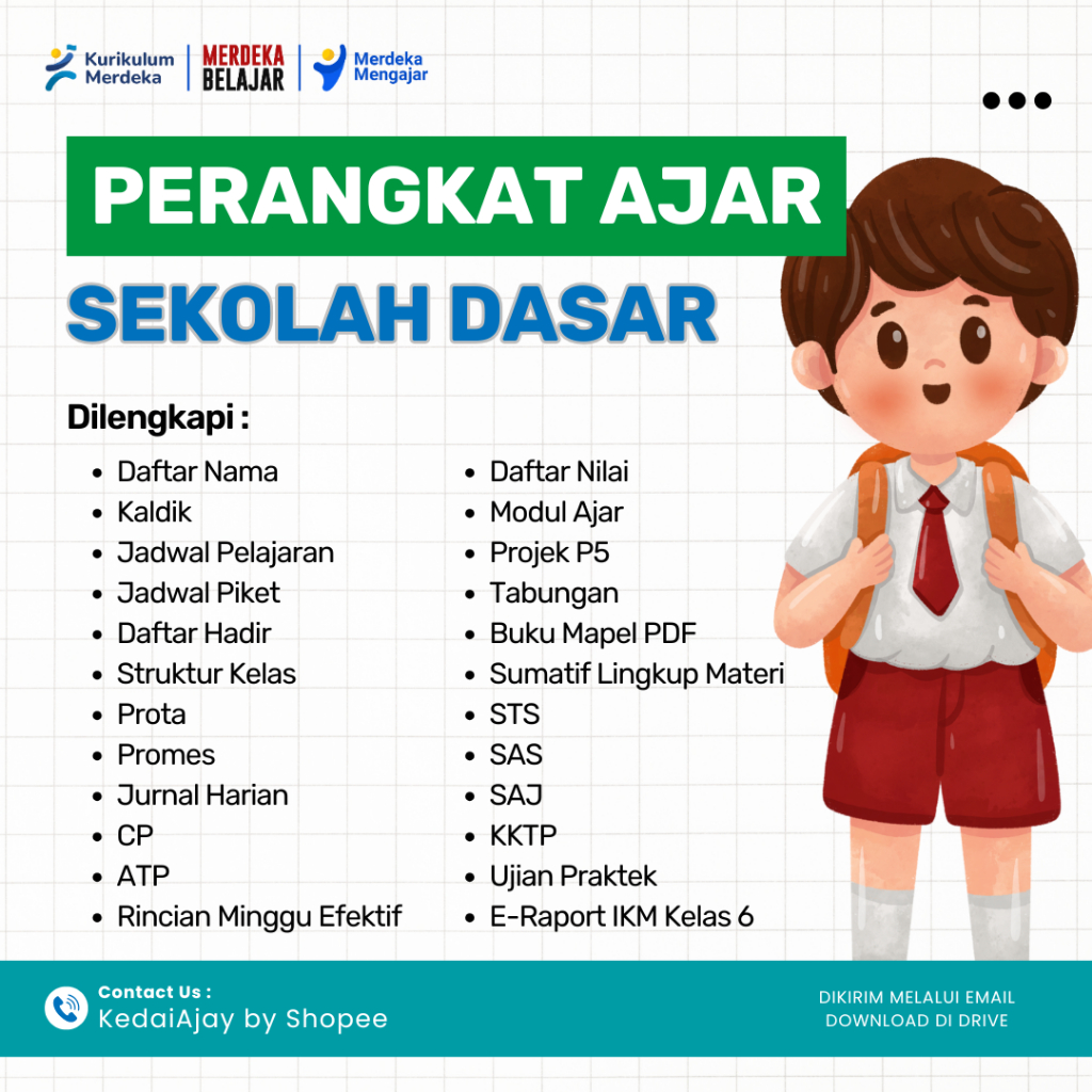 

Perangkat Ajar bagi Guru SD - Sekolah Dasar - RPP dan Modul Ajar - Kurikulum Merdeka - Kurmer