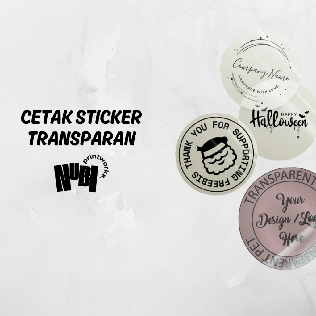 

Cetak Stiker Transparan Custom Murah Free Cutting